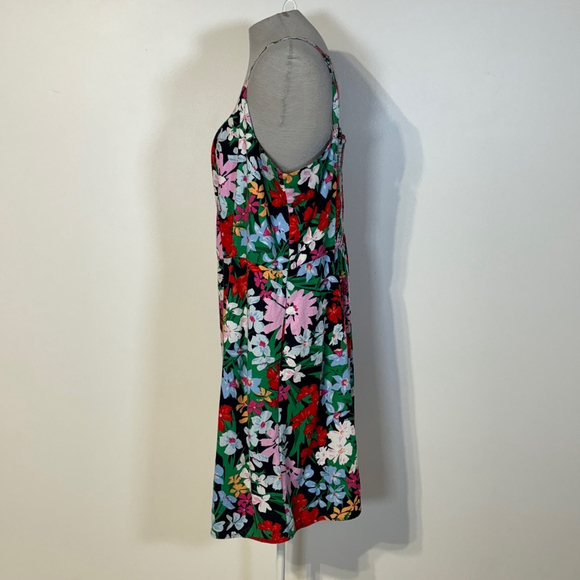 Old Navy Dress Women’s XXL Tall Blue Green Floral Spaghetti Strap Linen Blend - Picture 5 of 16